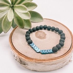 Hematite Anxiety Relief Lava Diffuser Bracelet